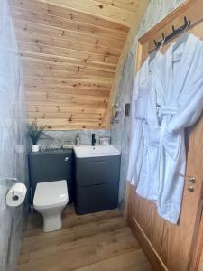 基斯高地2 Sinclair bay lodges的一间带卫生间和水槽的浴室