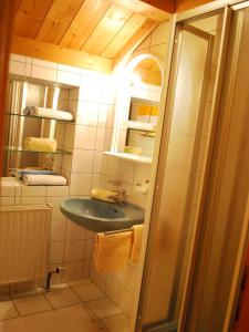滨湖采尔豪斯苏德布利克公寓的浴室配有盥洗盆、镜子和毛巾
