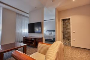 沙巴茨Cataleya的酒店客房设有床和客厅。