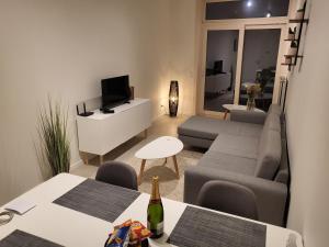 梅赫伦Huis ALNA 3的带沙发和电视的客厅