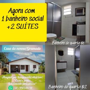 格拉玛多Casa da NONNA的浴室和房子照片的拼合