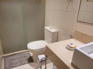 尼泰罗伊Apartamento em Niterói - Boa Viagem的浴室配有白色卫生间和盥洗盆。