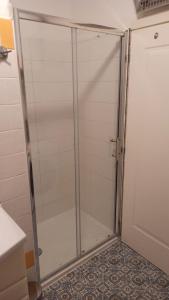 诺瓦瓦斯Apartment Mauro的浴室内带玻璃门的淋浴间
