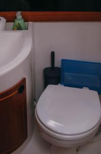 巴尔House boat FreeInDeed的浴室配有白色卫生间和盥洗盆。
