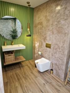 孔佩塔BALI Ubud的一间带水槽和镜子的浴室