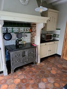 圣特雷登Begijnhof 54的客房内的厨房配有炉灶烤箱