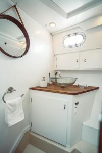 鲁昂No Limit Charter的一间带水槽和镜子的浴室
