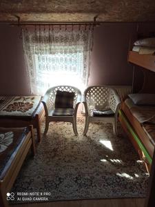 巴伊纳巴什塔Kuca Drinska dolina的客房设有两张床和窗户。