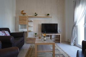 马斯蒂查里Kyriakos Apartment的带沙发和电视的客厅