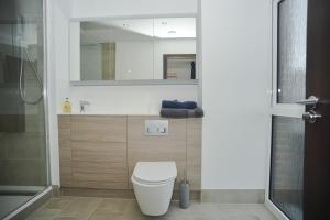 滨海绍森德Seaview Point, Superb 2- bedroom flat, 12th Floor的浴室配有白色卫生间和淋浴。