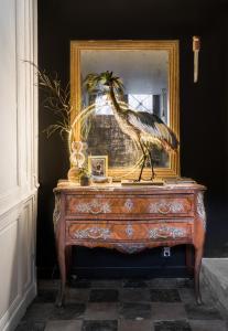 凯恩劳伦斯蒂莉公寓的站在镜子前的梳妆台上的鸟儿