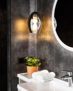 默德林凤凰7号酒店的一间带水槽和镜子的浴室