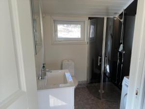 斯特伦斯塔德Guest House Stare的一间带水槽和卫生间的小浴室