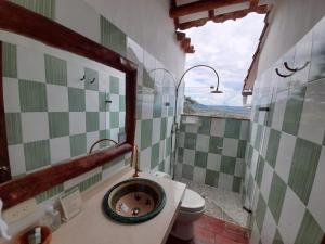 巴里查拉Posada Sueños de Antonio的一间带水槽和卫生间的浴室