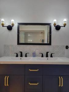 萨塞克斯The Maple Shade Suite的一间带水槽和镜子的浴室
