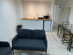 里永Appartement 2ème étage 42m2 hyper centre ville / parking gratuit的带沙发的客厅和厨房