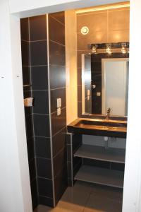 圣让-德吕兹Sagardi Zolan的一间带水槽和镜子的浴室