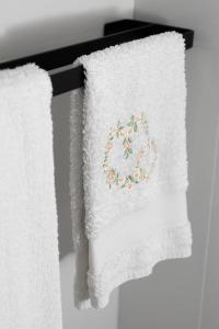罗马Emperooms Guest House的毛巾架上挂着两条毛巾