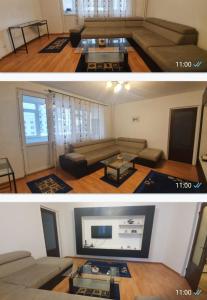 布加勒斯特维斯维斯一室公寓的客厅配有沙发和桌子