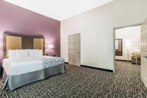 希尔斯伯勒希尔斯伯勒拉金塔旅馆及套房的酒店客房设有一张床和一面大镜子