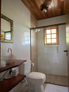 圣本图-杜萨普卡伊Hospedaria Sol & Lua的一间带卫生间和水槽的浴室