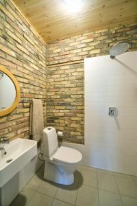 塔尔西Ugunu Dambji的浴室配有白色卫生间和盥洗盆。