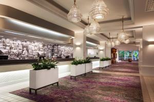 檀香山喜来登凯拉尼公主酒店的大堂内种植盆栽的走廊
