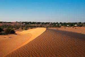 Murquab迪拜阿玛哈豪华精选沙漠水疗度假酒店的沙漠中间的道路