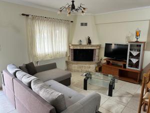 弗洛伊塔Archontia Apartment的带沙发和电视的客厅