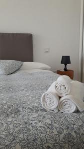 卡沃内拉斯APARTAMENTO TURÍSTICO CARBONERAS的一间卧室配有带毛巾的床