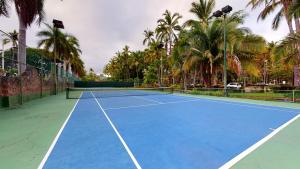 巴亚尔塔港Park Royal Homestay Los Tules Puerto Vallarta的一座棕榈树环绕的网球场