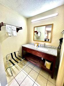 斯帕坦堡罗德威博览中心酒店的一间带水槽和镜子的浴室