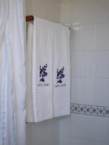 圣维森特-德拉巴尔克拉Fuente el Hayedo的浴室内架上挂着两条毛巾