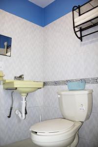 瓦哈卡市Casa Santiago的一间带卫生间和水槽的浴室