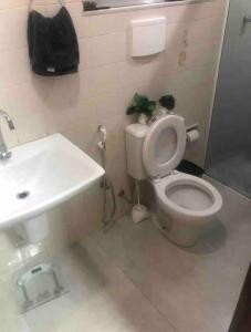 尤西德福拉Linda Casa com Estacionamento的浴室配有白色卫生间和盥洗盆。
