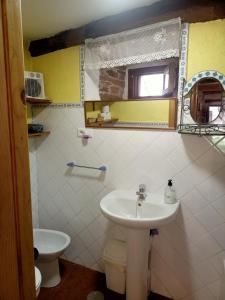 Espinoso de CompludoCasa Rural del Acebo的一间带水槽和卫生间的浴室
