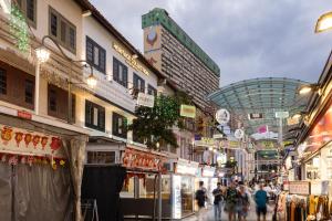 新加坡Heritage Collection on Pagoda - A Digital Hotel的一群人穿过购物街
