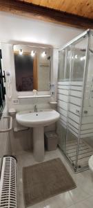 维多利亚Voscenza Benerica的白色的浴室设有水槽和淋浴。