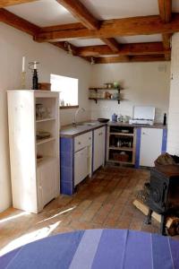 SwiętajnoRaj pod 17的厨房配有冰箱和炉灶。