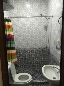 撒马尔罕Uzbek House的一间带卫生间和水槽的浴室
