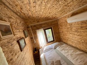 CărbunariLa Padurea Mica的小房间设有床和窗户