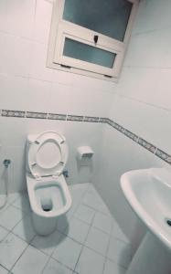 阿布扎比MBZ - Nice Bed Space "MEN"的白色的浴室设有卫生间和水槽。