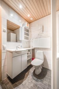 鲁卡Länsirinne 9 C的白色的浴室设有卫生间和水槽。