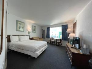 威尔伍德克拉斯特Bel Air Motel的酒店客房,配有床和电视