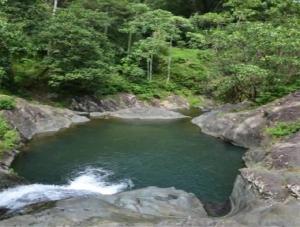 SarraméaEVASION Bungalow Tropical Spa的河中的一个水池