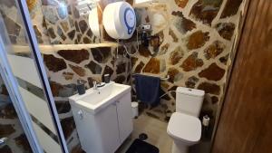 纳萨雷特Oasis house的一间带卫生间和水槽的浴室