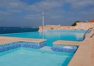 马约城Villa Lagosta Stella Maris Exclusive的蓝色海水和海洋的大型游泳池