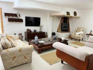 瓜达利斯-德拉谢拉Villa Trap的带沙发和咖啡桌的客厅