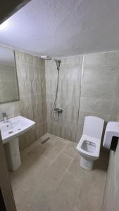 舍夫沙万塞维利亚酒店的浴室配有卫生间、盥洗盆和淋浴。