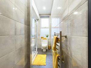 沃勒西Gibson Manor Apartment 10的带淋浴和卫生间的浴室。